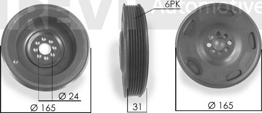 Trevi Automotive PC1232 - Hihnapyörä, kampiakseli inparts.fi