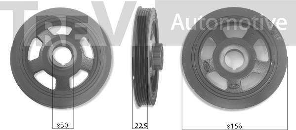 Trevi Automotive PC1223 - Hihnapyörä, kampiakseli inparts.fi