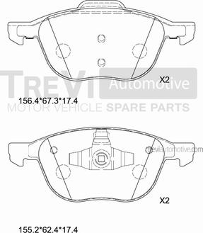 Trevi Automotive PF1452 - Jarrupala, levyjarru inparts.fi