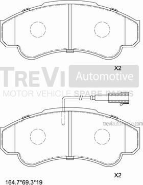 Trevi Automotive PF1629 - Jarrupala, levyjarru inparts.fi