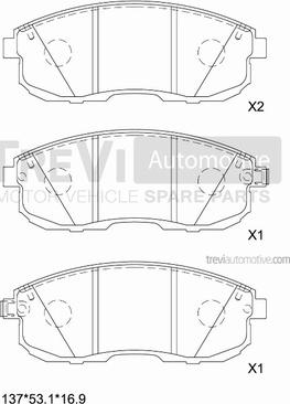 Trevi Automotive PF1392 - Jarrupala, levyjarru inparts.fi