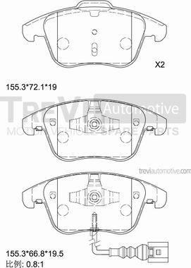 Trevi Automotive PF1367 - Jarrupala, levyjarru inparts.fi