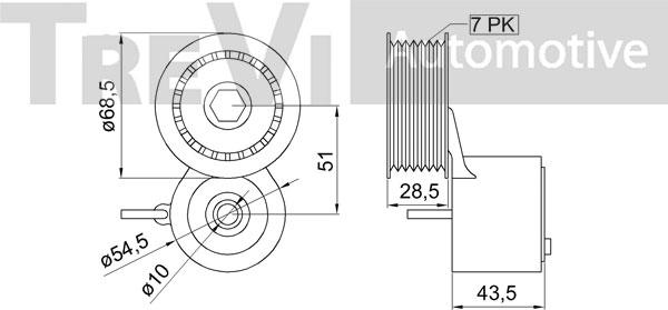 Trevi Automotive TA2112 - Hihnankiristin, moniurahihna inparts.fi