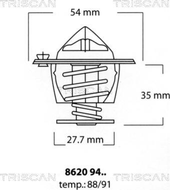 Triscan 8620 9491 - Termostaatti, jäähdytysneste inparts.fi