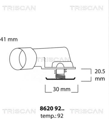 Triscan 8620 9292 - Termostaatti, jäähdytysneste inparts.fi