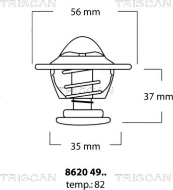 Triscan 8620 4982 - Termostaatti, jäähdytysneste inparts.fi