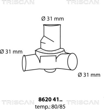 Triscan 8620 4180 - Termostaatti, jäähdytysneste inparts.fi
