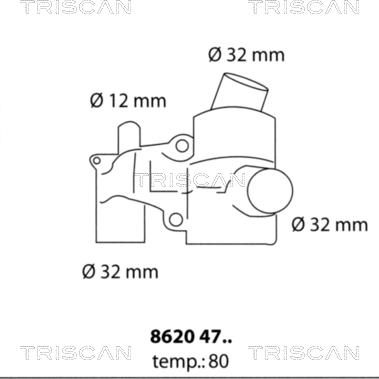 Triscan 8620 4780 - Termostaatti, jäähdytysneste inparts.fi