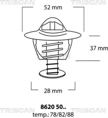 Triscan 8620 5078 - Termostaatti, jäähdytysneste inparts.fi