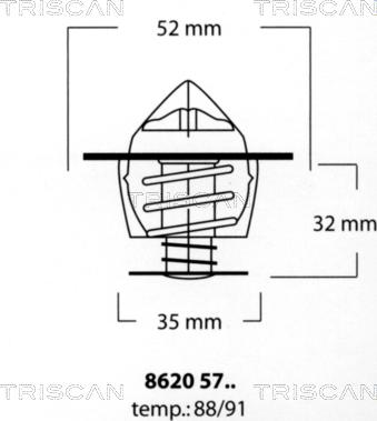 Triscan 8620 5791 - Termostaatti, jäähdytysneste inparts.fi