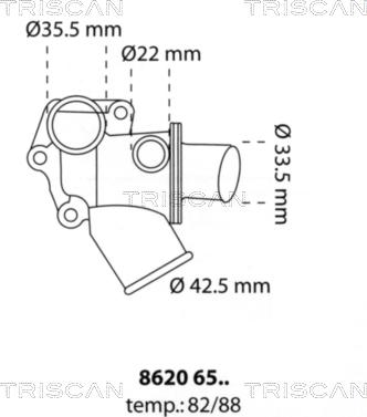 Triscan 8620 6588 - Termostaatti, jäähdytysneste inparts.fi