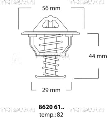 Triscan 8620 6182 - Termostaatti, jäähdytysneste inparts.fi