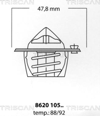 Triscan 8620 10592 - Termostaatti, jäähdytysneste inparts.fi