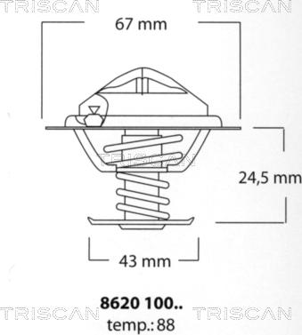 Triscan 8620 10088 - Termostaatti, jäähdytysneste inparts.fi