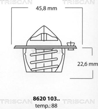 Triscan 8620 10388 - Termostaatti, jäähdytysneste inparts.fi