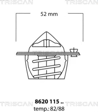 Triscan 8620 11588 - Termostaatti, jäähdytysneste inparts.fi