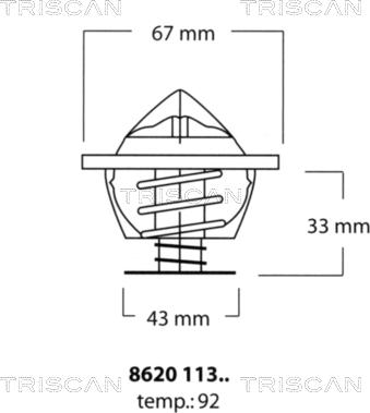 Triscan 8620 11392 - Termostaatti, jäähdytysneste inparts.fi