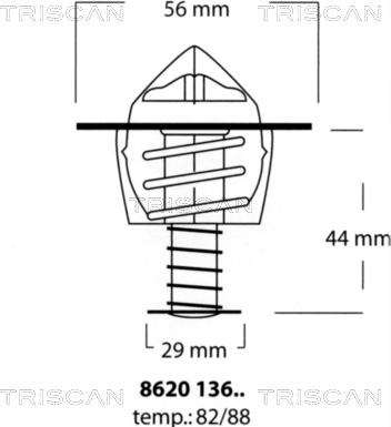 Triscan 8620 13688 - Termostaatti, jäähdytysneste inparts.fi
