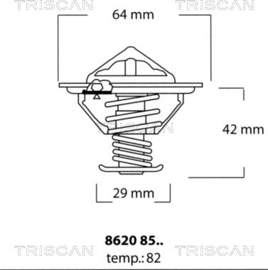 Triscan 8620 8582 - Termostaatti, jäähdytysneste inparts.fi