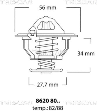 Triscan 8620 8088 - Termostaatti, jäähdytysneste inparts.fi