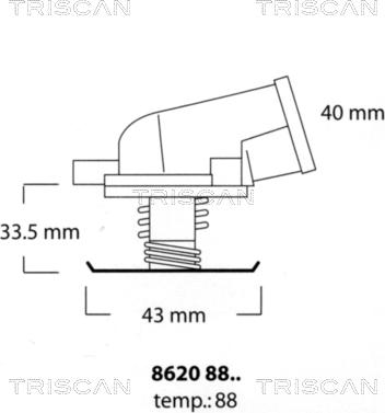 Triscan 8620 8888 - Termostaatti, jäähdytysneste inparts.fi