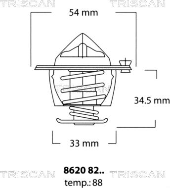 Triscan 8620 8288 - Termostaatti, jäähdytysneste inparts.fi