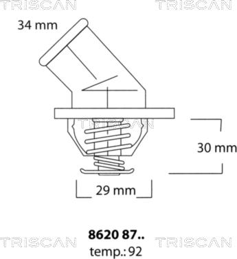 Triscan 8620 8792 - Termostaatti, jäähdytysneste inparts.fi