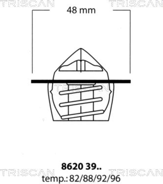 Triscan 8620 3996 - Termostaatti, jäähdytysneste inparts.fi