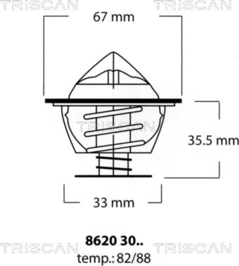 Triscan 8620 3082 - Termostaatti, jäähdytysneste inparts.fi