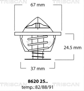 Triscan 8620 2591 - Termostaatti, jäähdytysneste inparts.fi