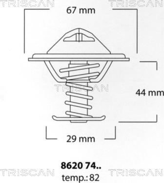 Triscan 8620 7482 - Termostaatti, jäähdytysneste inparts.fi