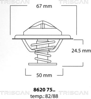 Triscan 8620 7588 - Termostaatti, jäähdytysneste inparts.fi