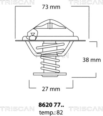 Triscan 8620 7782 - Termostaatti, jäähdytysneste inparts.fi