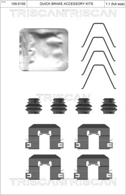 Triscan 8105 431654 - Tarvikesarja, jarrupala inparts.fi