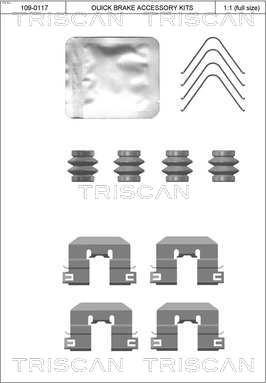 Triscan 8105 431660 - Tarvikesarja, jarrupala inparts.fi