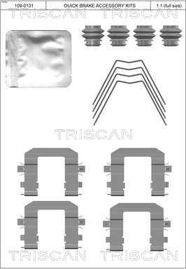 Triscan 8105 431663 - Tarvikesarja, jarrupala inparts.fi