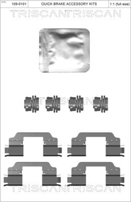 Triscan 8105 161623 - Tarvikesarja, jarrupala inparts.fi