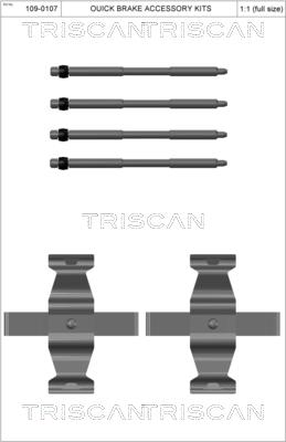 Triscan 8105 111638 - Tarvikesarja, jarrupala inparts.fi