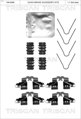 Triscan 8105 131655 - Tarvikesarja, jarrupala inparts.fi