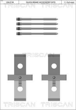 Triscan 8105 291635 - Tarvikesarja, jarrupala inparts.fi