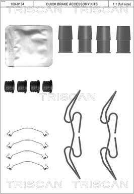 Triscan 8105 291633 - Tarvikesarja, jarrupala inparts.fi