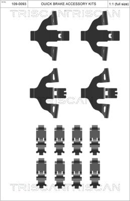 Triscan 8105 291627 - Tarvikesarja, jarrupala inparts.fi