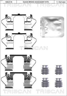Triscan 8105 241629 - Tarvikesarja, jarrupala inparts.fi