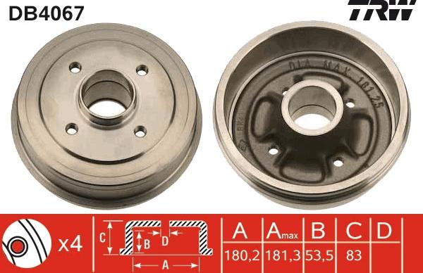 TRW DB4067 - Jarrurumpu inparts.fi