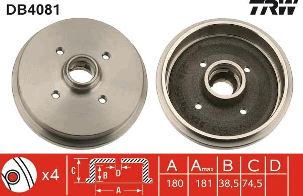 TRW DB4081 - Jarrurumpu inparts.fi