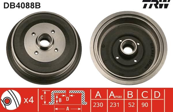 TRW DB4088B - Jarrurumpu inparts.fi