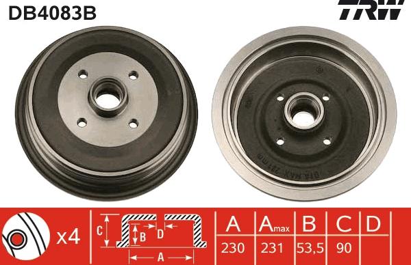 TRW DB4083B - Jarrurumpu inparts.fi