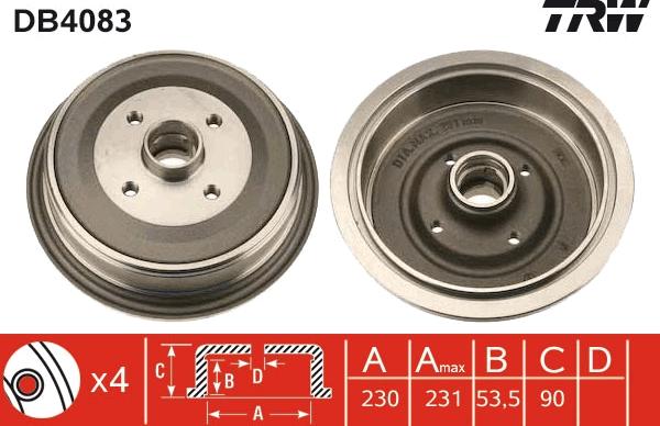 TRW DB4083 - Jarrurumpu inparts.fi