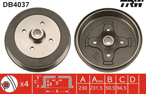 TRW DB4037 - Jarrurumpu inparts.fi