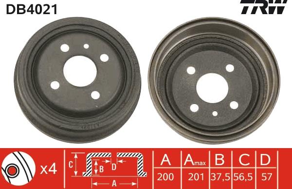 TRW DB4021 - Jarrurumpu inparts.fi